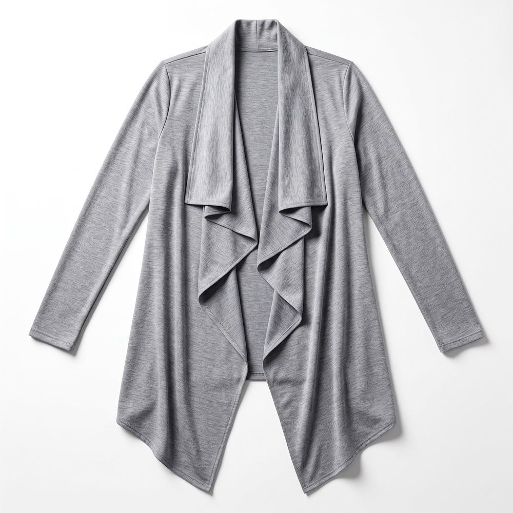 a.n.a Womens XS Heather Blue Gray Waterfall Drape Open Cardigan Casual Boho